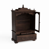 Pooja Solid Sheesham Wood Temple for Home (Walnut Finish)